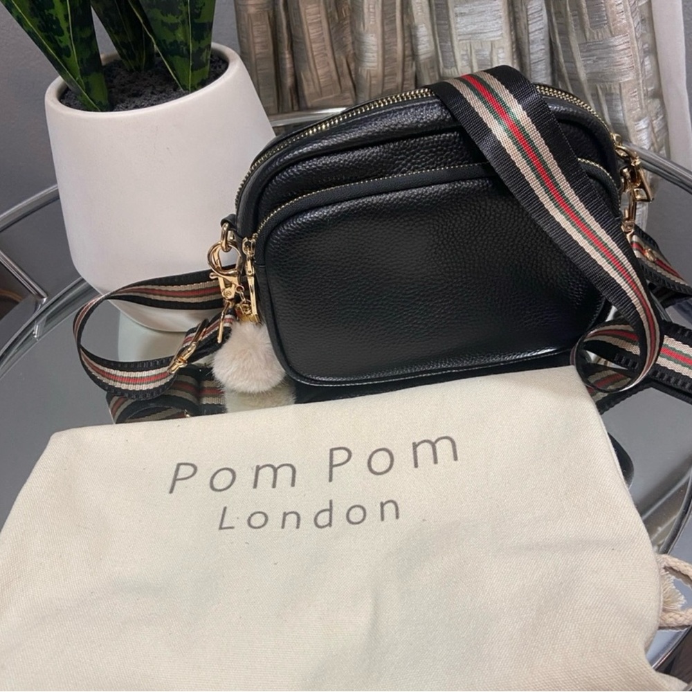 Pom Pom London Mayfair crossbody purse with 3 straps